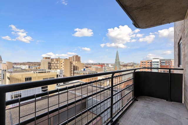 balcony featuring a view of city
