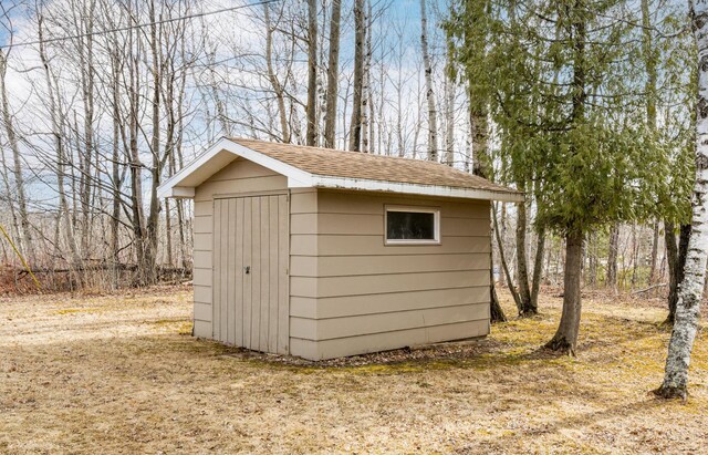 view of shed
