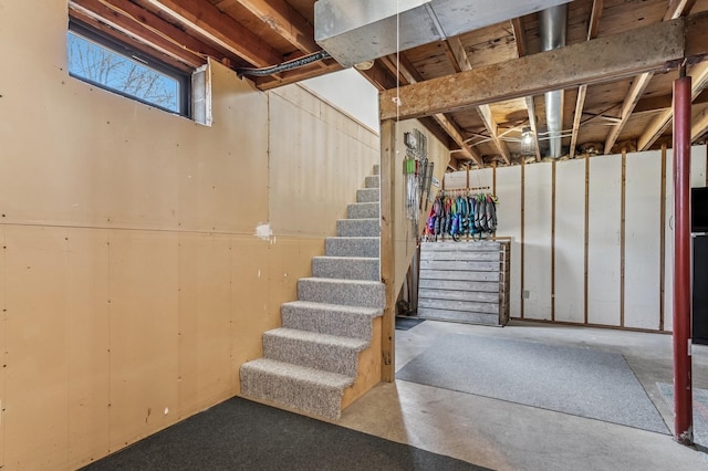below grade area with stairway