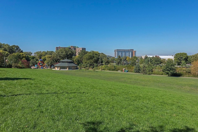 view of yard featuring playground community