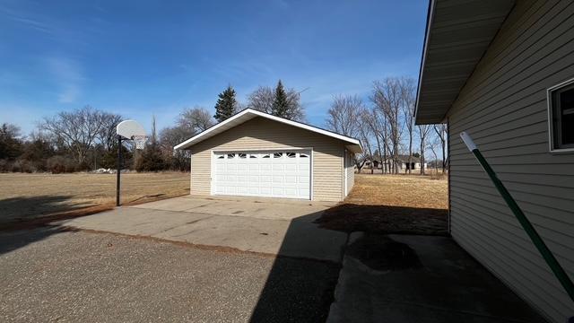 view of detached garage