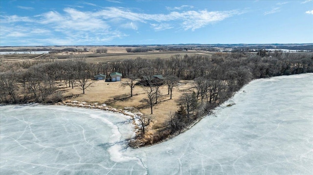 drone / aerial view with a rural view