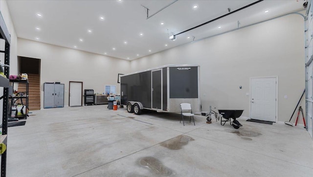 garage featuring recessed lighting