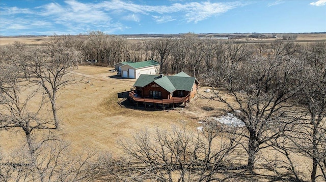 bird's eye view with a rural view