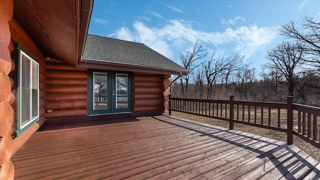 deck featuring french doors