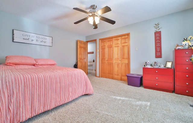 8403 Red Pine Cir, Baxter, MN 56425 - carpeted bedroom with a closet and a ceiling fan