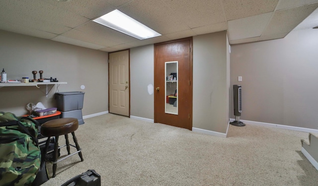 8403 Red Pine Cir, Baxter, MN 56425 - interior space featuring a paneled ceiling, carpet, and baseboards