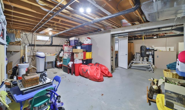 8403 Red Pine Cir, Baxter, MN 56425 - unfinished basement featuring a water softener system and a sink