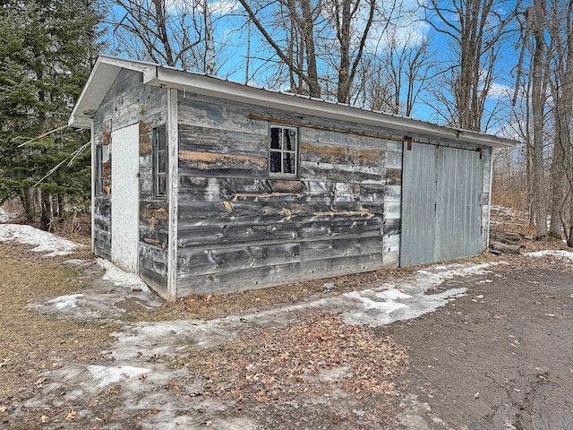 view of shed