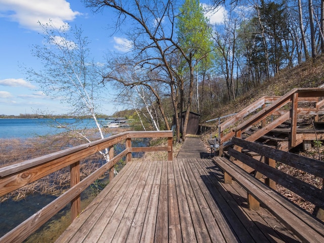 3694 Iona Way SW, Alexandria, MN 56308 - wooden terrace with a water view