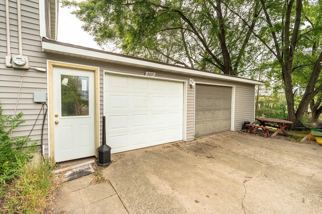 view of garage