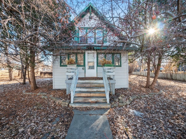 view of front of property with fence