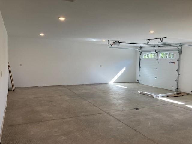 garage featuring recessed lighting