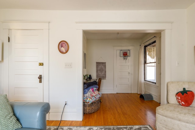 interior space with wood finished floors