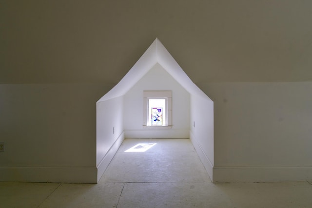 bonus room with lofted ceiling