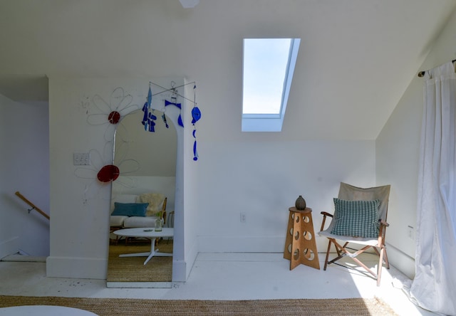 interior space with a skylight