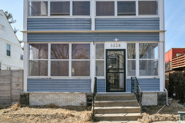 view of front of home with entry steps