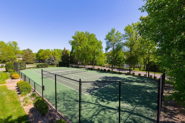 3520 Fairway Ln, Minnetonka, MN 55305 - view of tennis court with fence and view of scattered trees