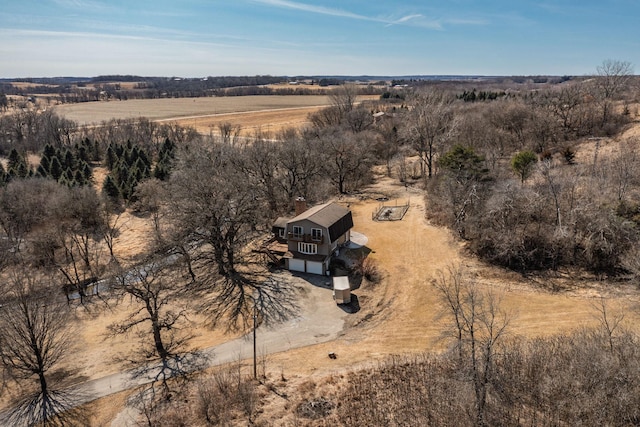 bird's eye view with a rural view