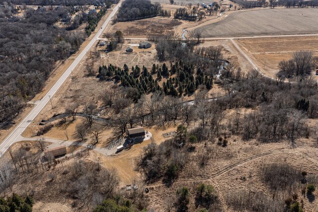 bird's eye view featuring a rural view