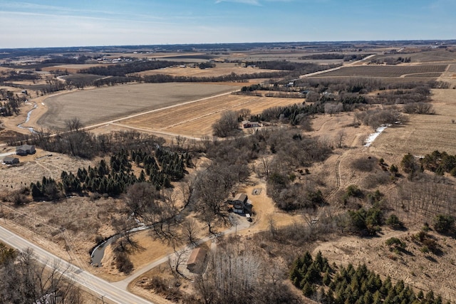 drone / aerial view with a rural view