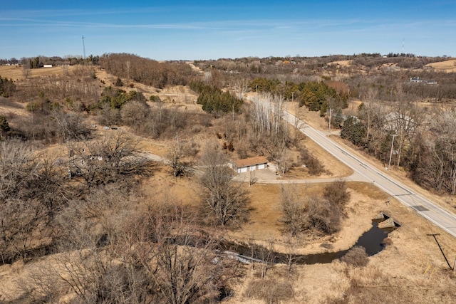 bird's eye view with a rural view