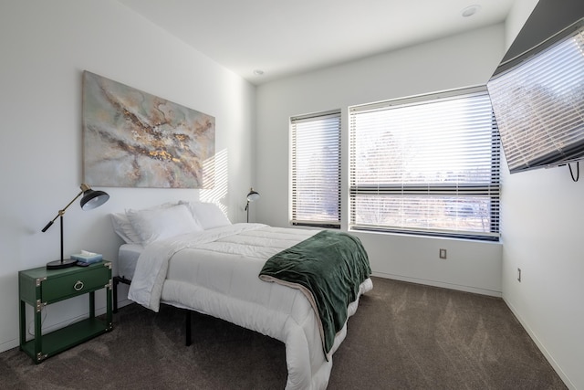 bedroom featuring baseboards and carpet