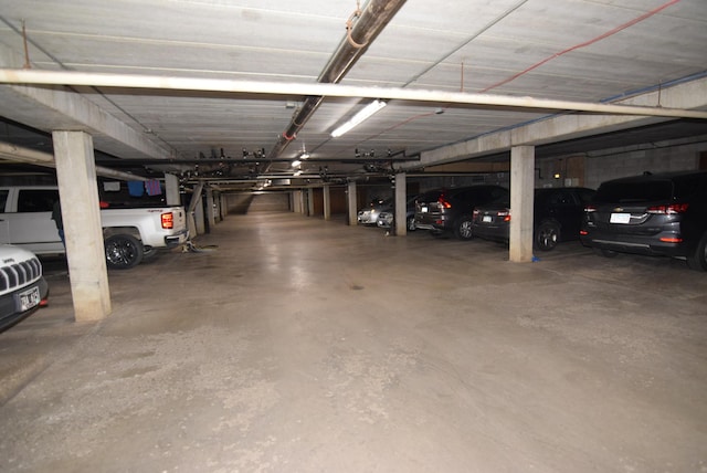 view of parking garage