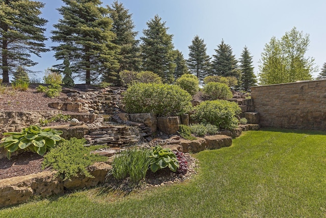 view of yard with fence