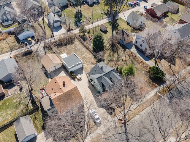 aerial view with a residential view