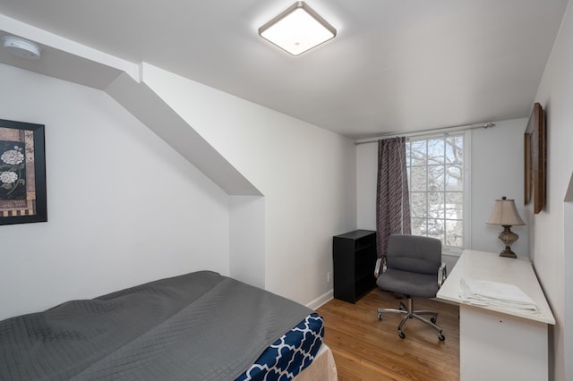 bedroom featuring wood finished floors