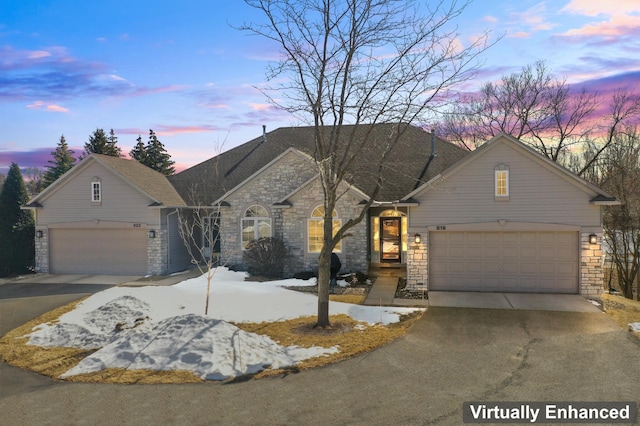 view of front facade with a garage and driveway