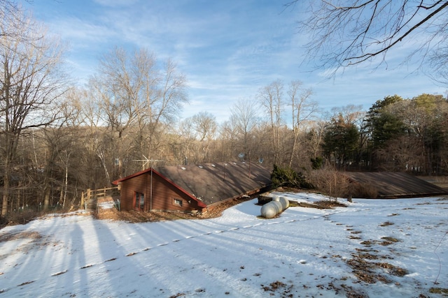 view of snowy exterior