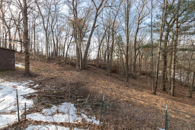 view of snow covered land