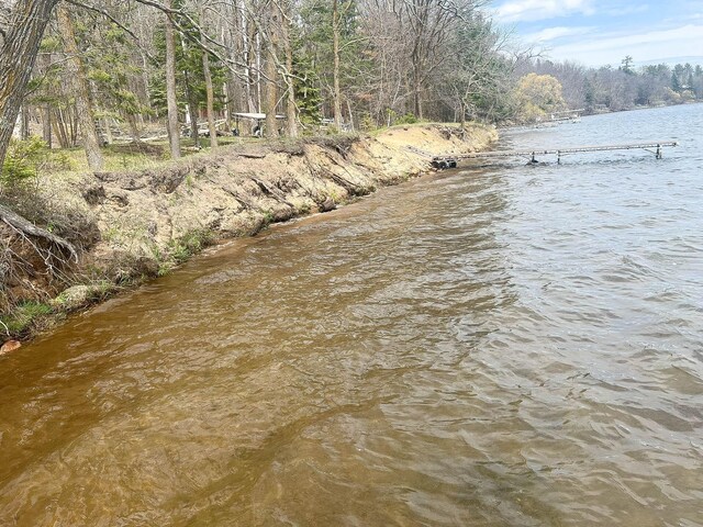 water view with a wooded view