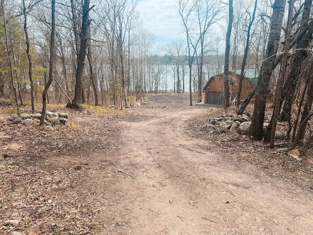 view of street featuring dirt driveway