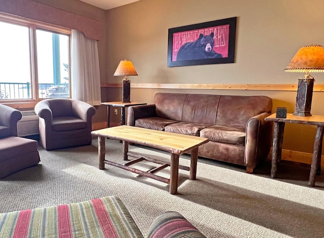 view of carpeted living area