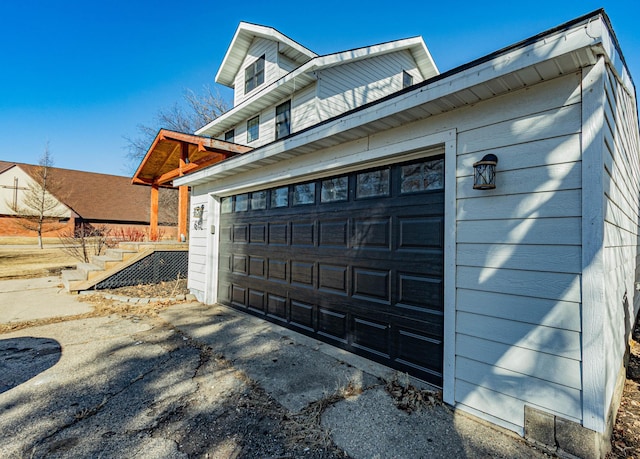 view of garage