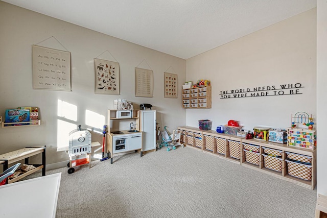 game room with carpet floors