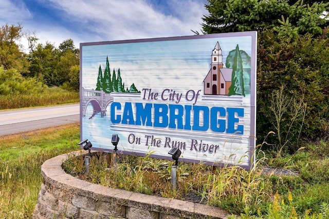 view of community sign