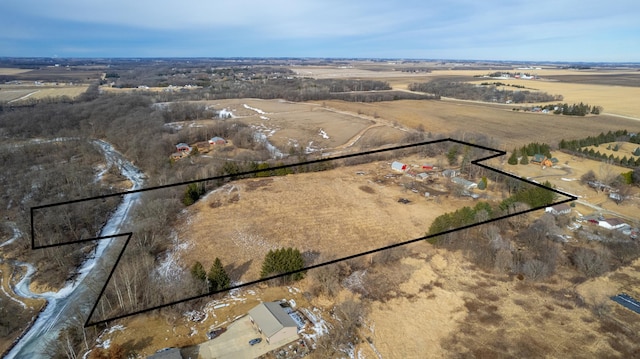 drone / aerial view featuring a rural view