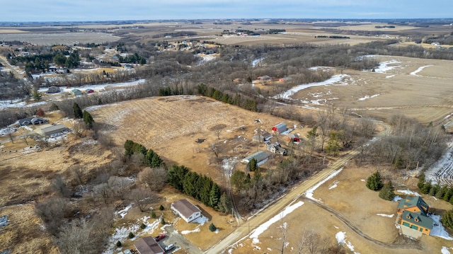 bird's eye view featuring a rural view