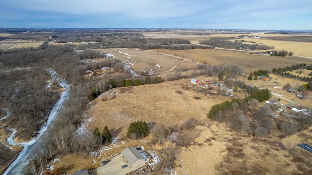 aerial view with a rural view