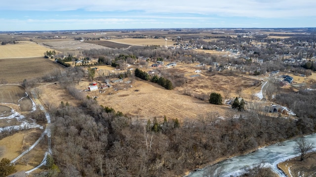 aerial view featuring a rural view