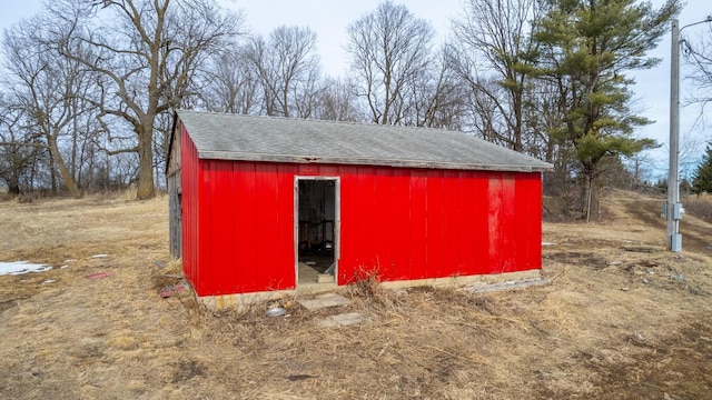 view of outbuilding with an outbuilding