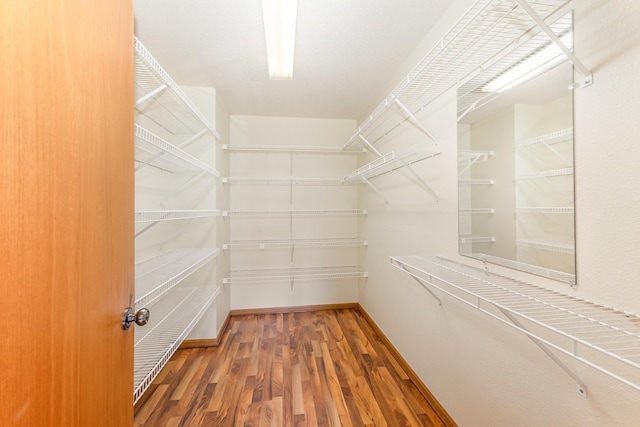 spacious closet with wood finished floors