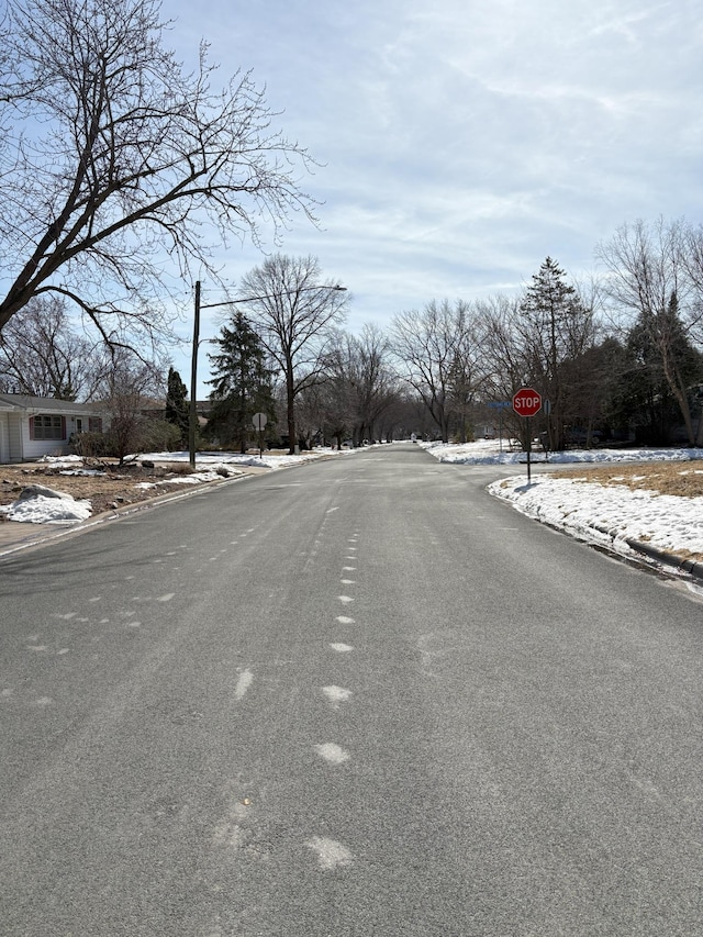 view of road featuring traffic signs