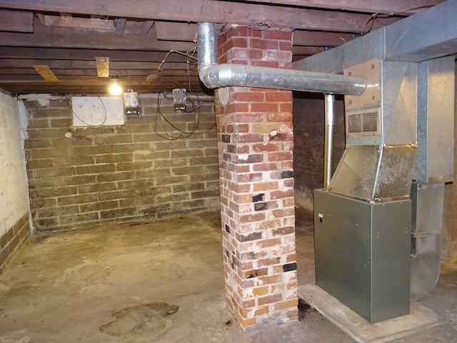 unfinished below grade area with heating unit