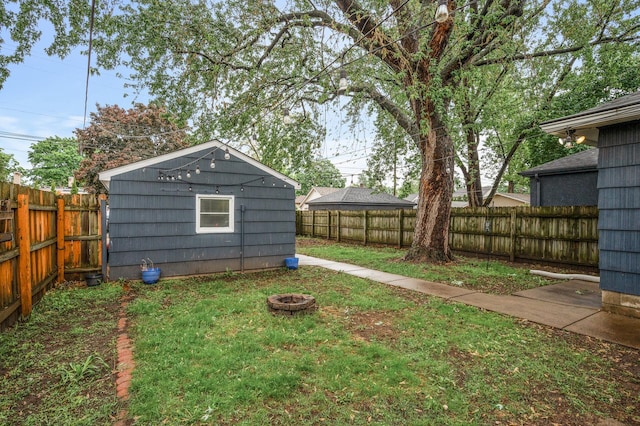 5413 42nd Ave S, Minneapolis, MN 55417 - view of yard featuring an outbuilding and an outdoor fire pit