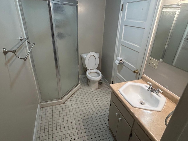 338 S St, Owatonna, MN 55060 - full bathroom with tile patterned flooring, vanity, and a stall shower